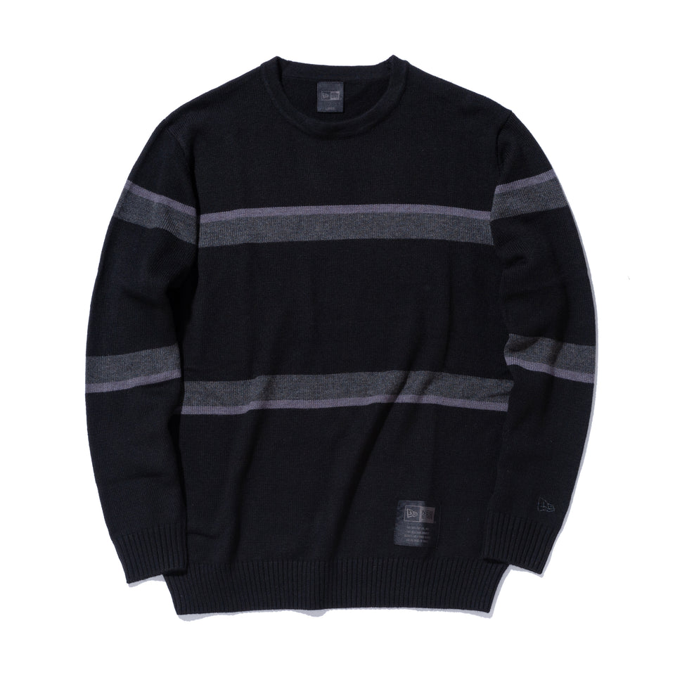 長袖 ニットセーター ウォッシャブル NEW ERA BLACK LABEL ブラック