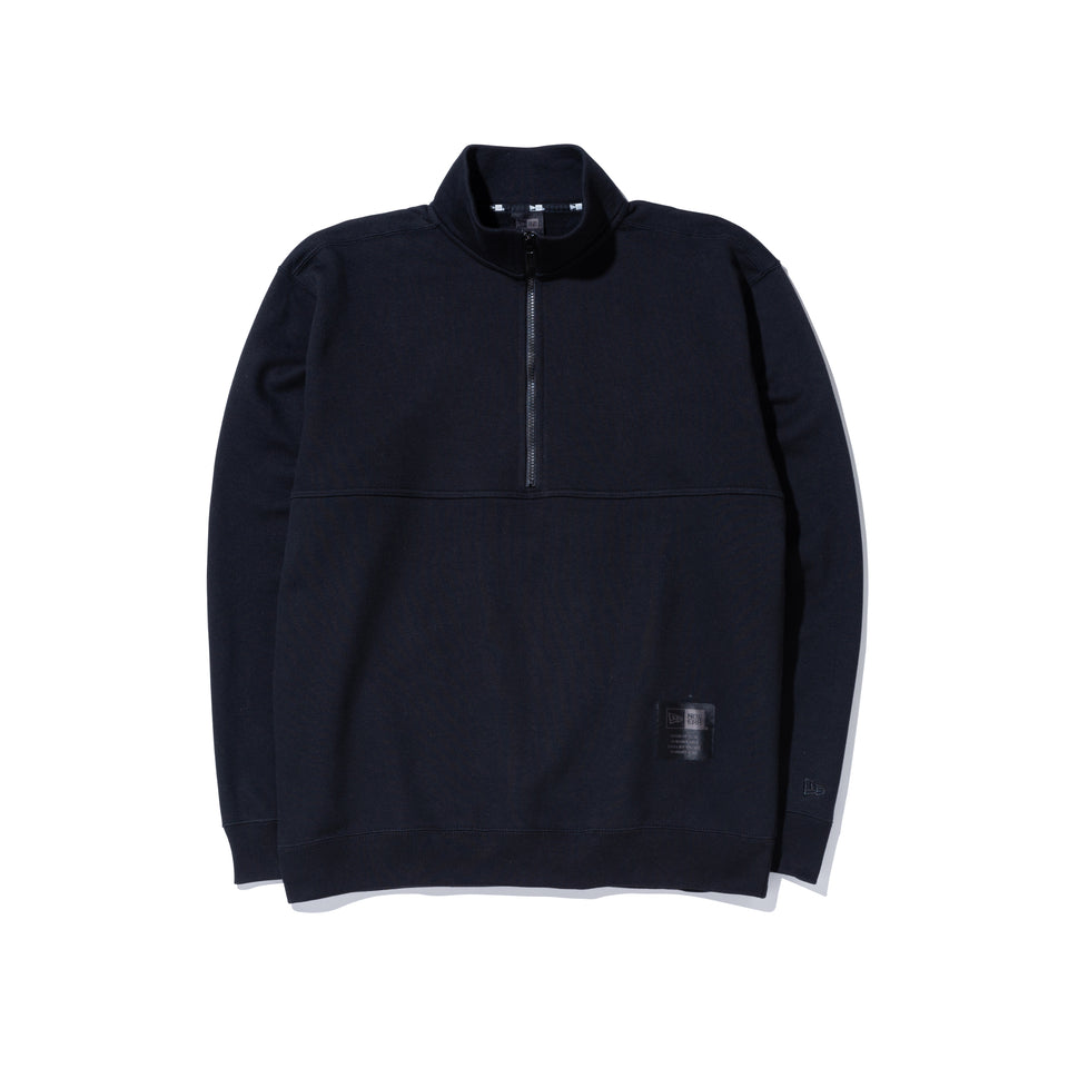 裏起毛 ハーフジップ スウェット NEW ERA BLACK LABEL ヘビーウェイト ブラック