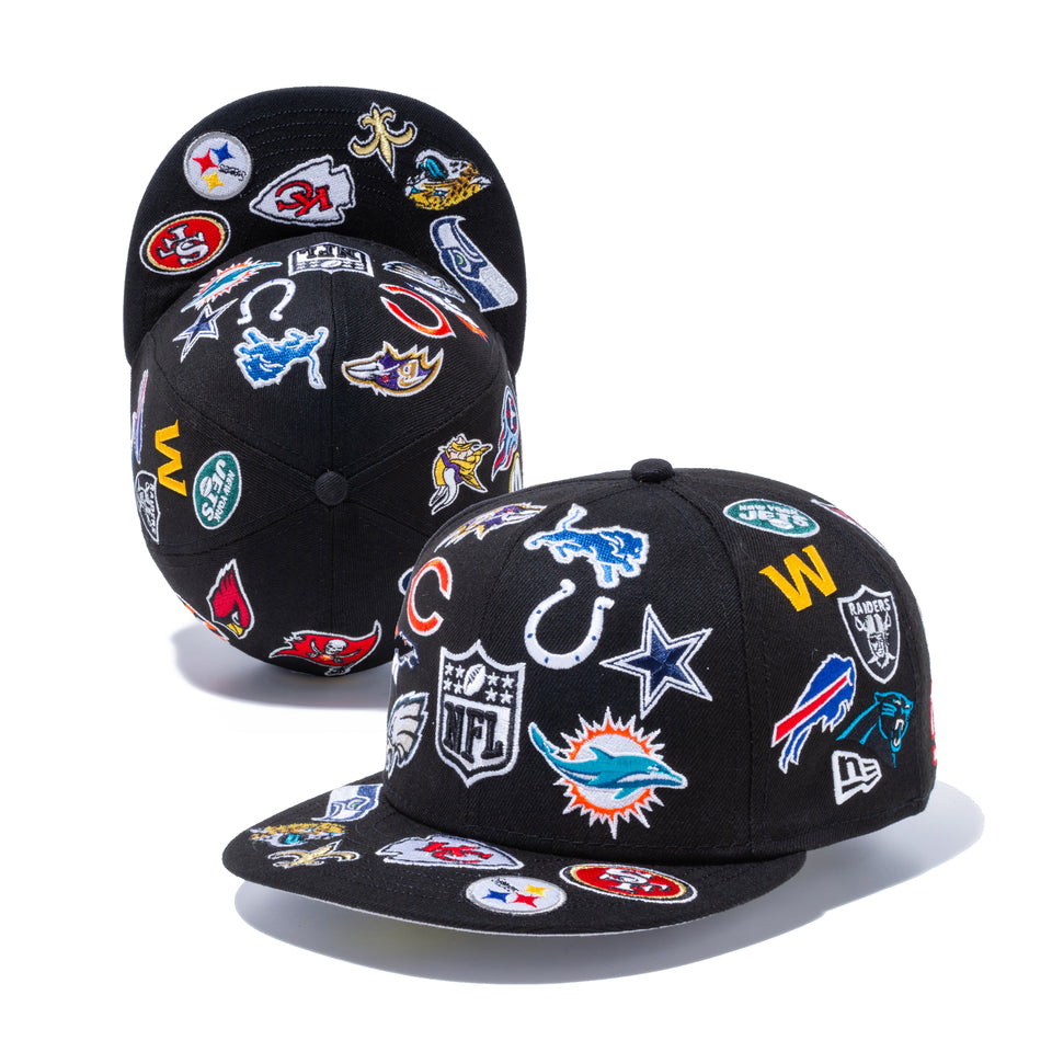 【ストア限定】 59FIFTY NFL ALL LOGOS ブラック【100th Monthly Limited】