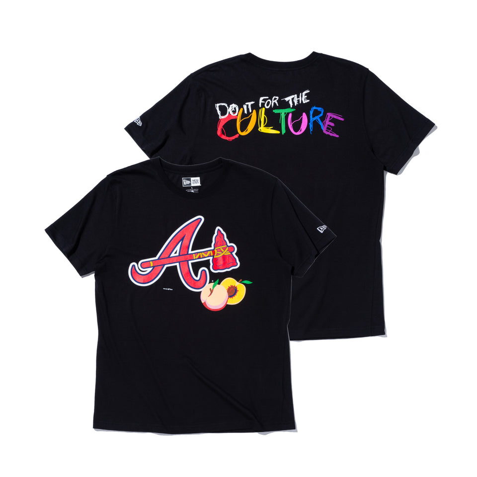 半袖 コットン Tシャツ Offset アトランタ・ブレーブス アートワーク ブラック レギュラーフィット