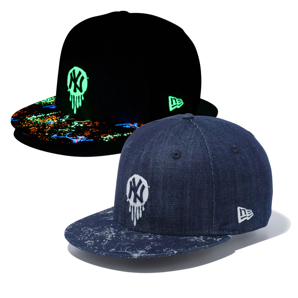 9FIFTY ニューヨーク・ヤンキース スプラッシュペイント グローインザダーク インディゴデニム