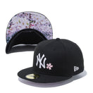 59FIFTY ニューヨーク・ヤンキース 桜 ブラック プリントアンダーバイザー