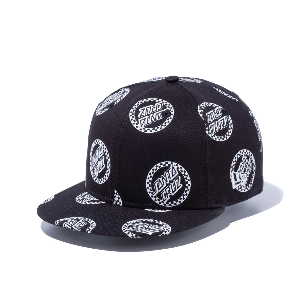 9FIFTY Santa Cruz サンタクルーズ サークルロゴ ブラック オールオーバー