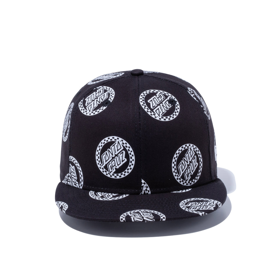 9FIFTY Santa Cruz サンタクルーズ サークルロゴ ブラック オールオーバー