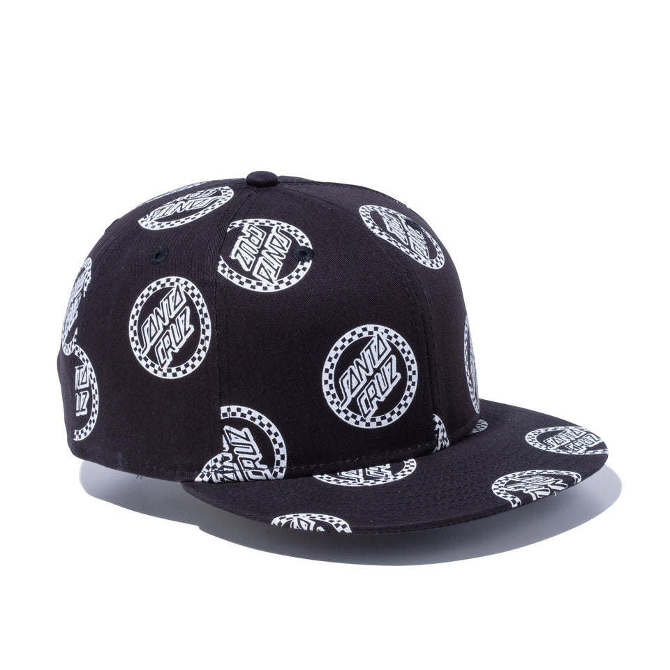 9FIFTY Santa Cruz サンタクルーズ サークルロゴ ブラック オールオーバー