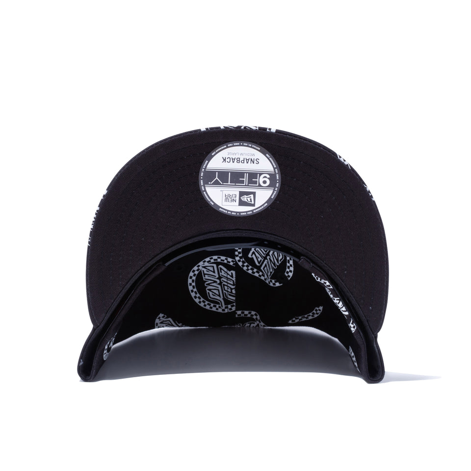 9FIFTY Santa Cruz サンタクルーズ サークルロゴ ブラック オールオーバー