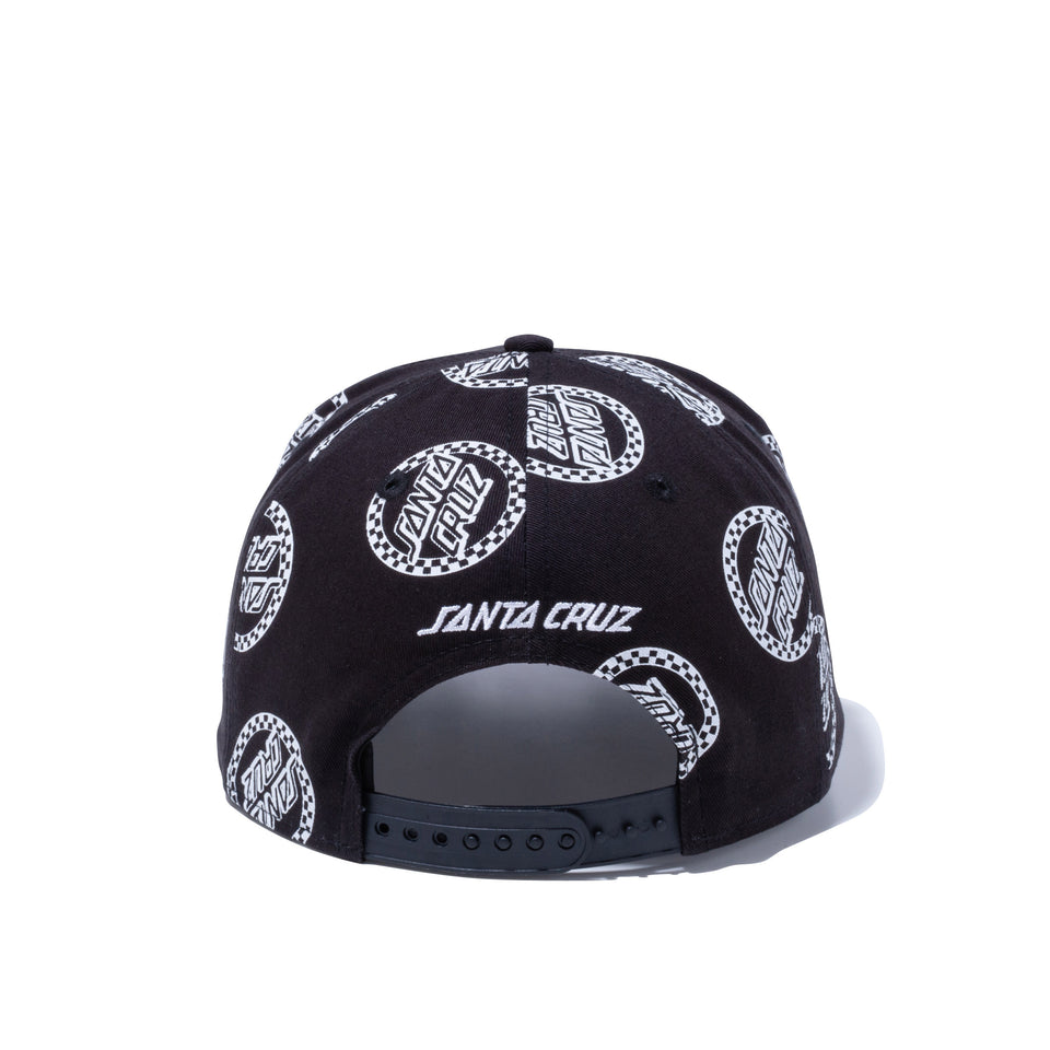 9FIFTY Santa Cruz サンタクルーズ サークルロゴ ブラック オールオーバー
