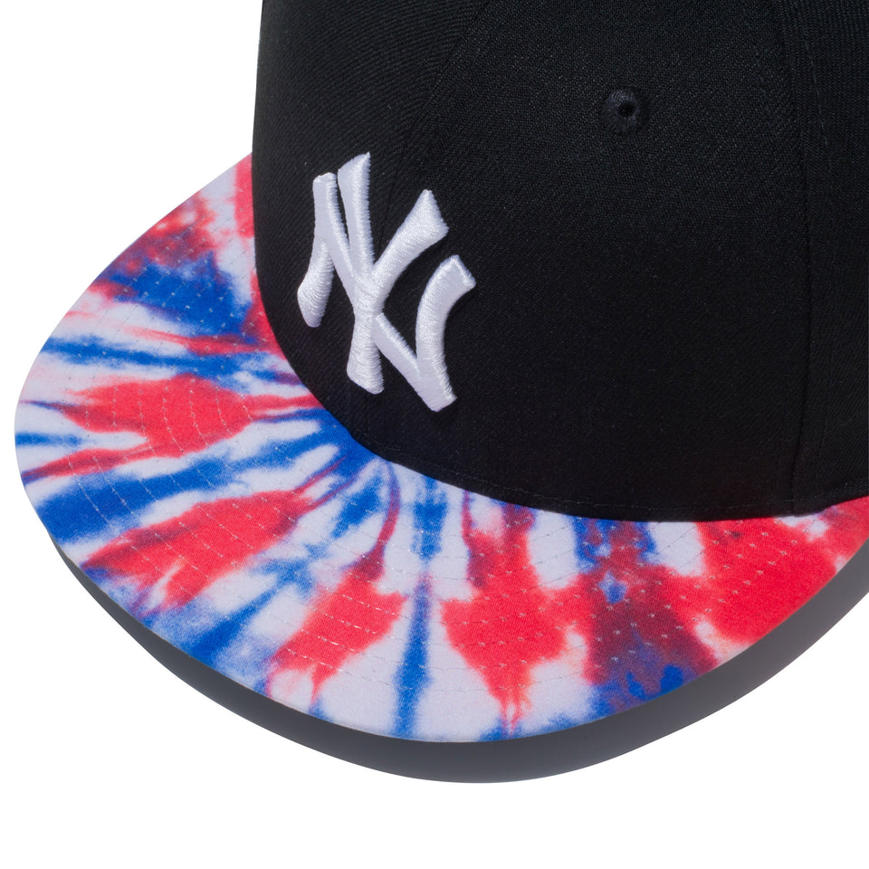 9FIFTY ニューヨーク・ヤンキース タイダイ ブラック トリコロールバイザー