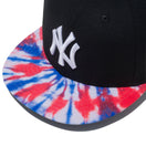 9FIFTY ニューヨーク・ヤンキース タイダイ ブラック トリコロールバイザー