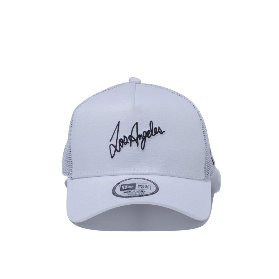9FORTY A-Frame トラッカー ハンドリトゥン シティネーム LosAngeles ホワイト | NEW ERA ニューエラ公式オンラインストア