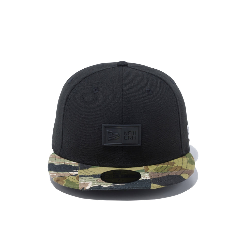 59FIFTY パッチワークカモ ラバーパッチ ブラック パッチワークカモバイザー