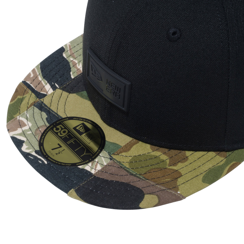 59FIFTY パッチワークカモ ラバーパッチ ブラック パッチワークカモバイザー