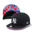 59FIFTY ニューヨーク・ヤンキース タイダイ ブラック トリコロールアンダーバイザー