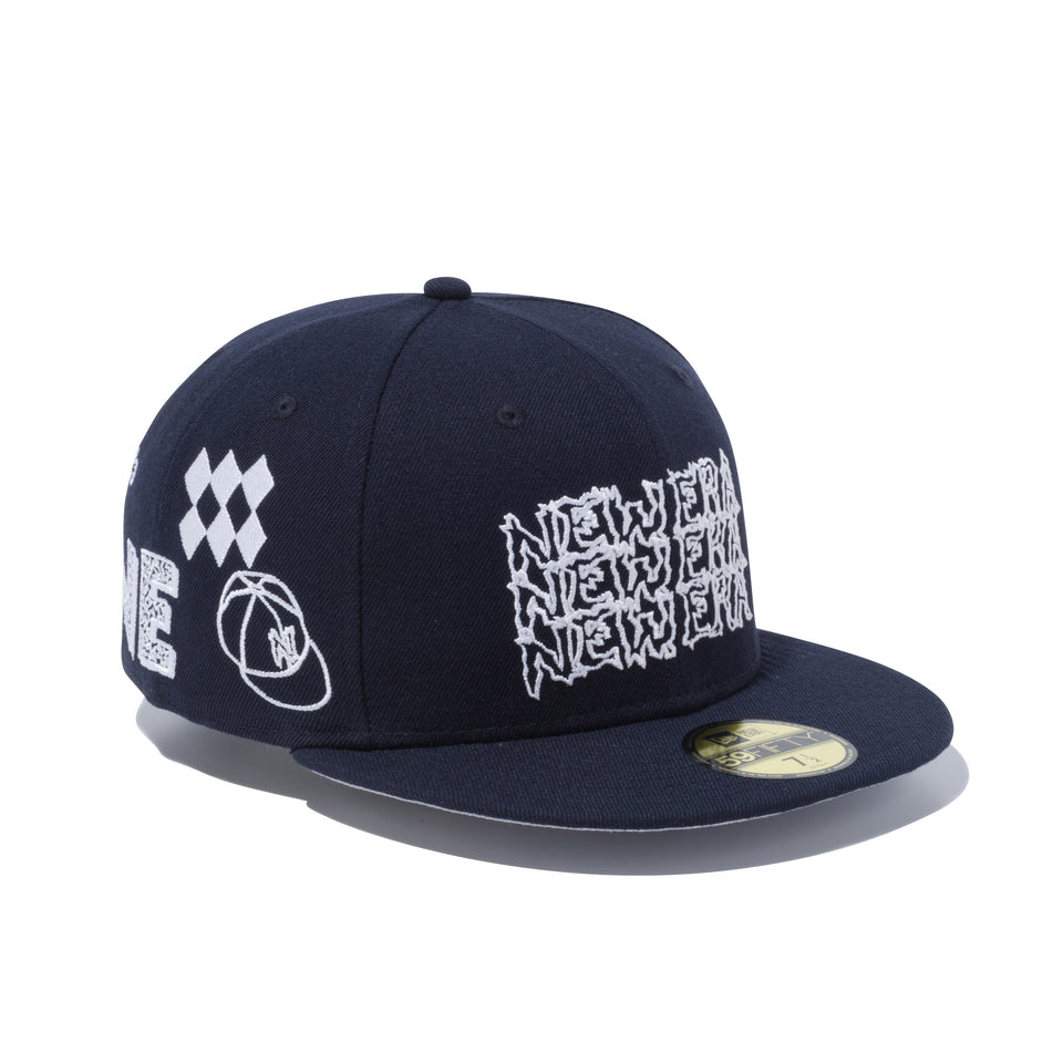 59FIFTY オールオーバー グラフィティ マルチロゴ ネイビー | NEW ERA ニューエラ公式オンラインストア