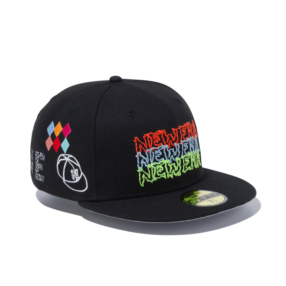 59FIFTY オールオーバー グラフィティ マルチロゴ ブラック | NEW ERA ニューエラ公式オンラインストア