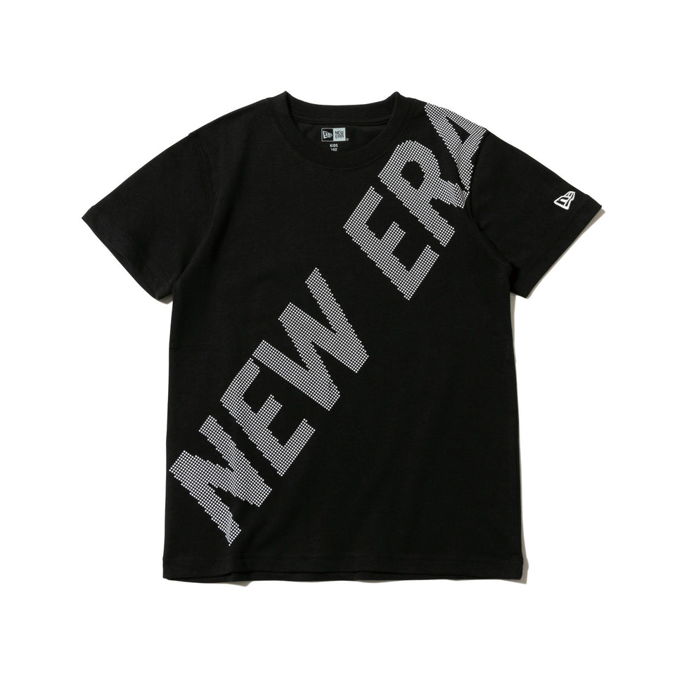 Youth 半袖 コットン Tシャツ ズームアップドットニューエラ ブラック × ホワイト