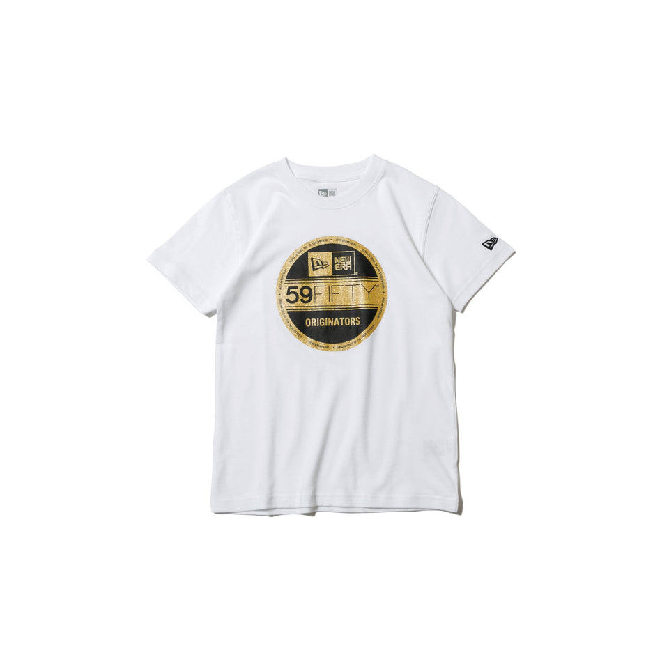 Youth 半袖　コットン Tシャツ バイザーステッカー ホワイト × ブラック