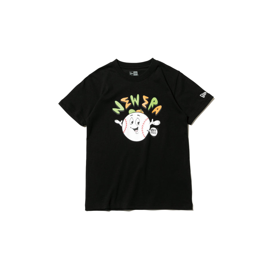Youth 半袖 コットン Tシャツ ボールボーイ　ブラック　×　ホワイト