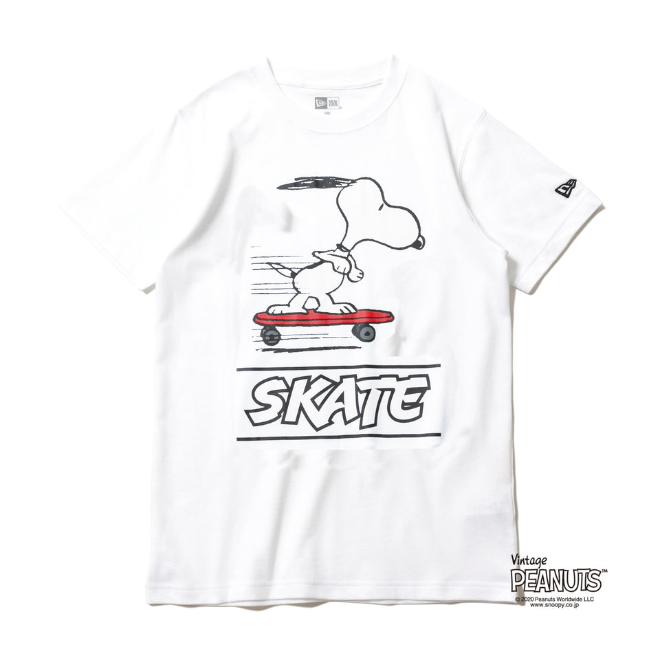 Youth 半袖 コットン Tシャツ PEANUTS ピーナッツ スヌーピー スケートボード ホワイト