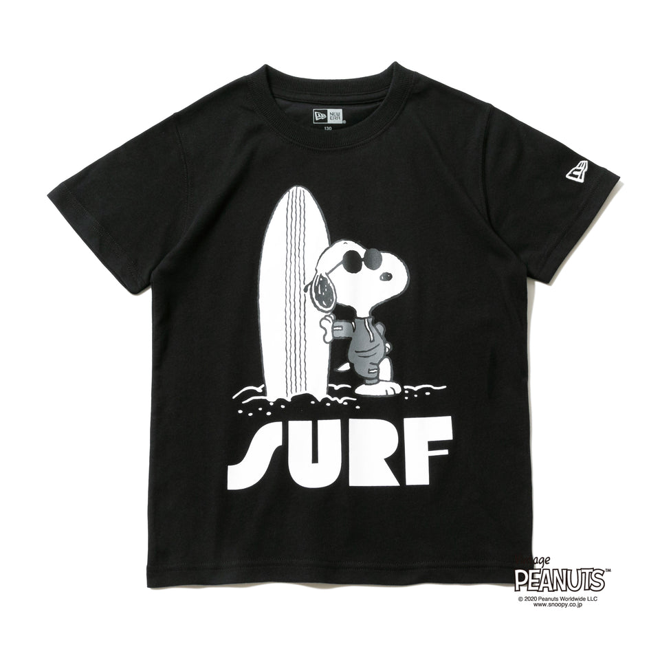 Youth 半袖 コットン Tシャツ PEANUTS ピーナッツ ジョー・クール サーフ ブラック