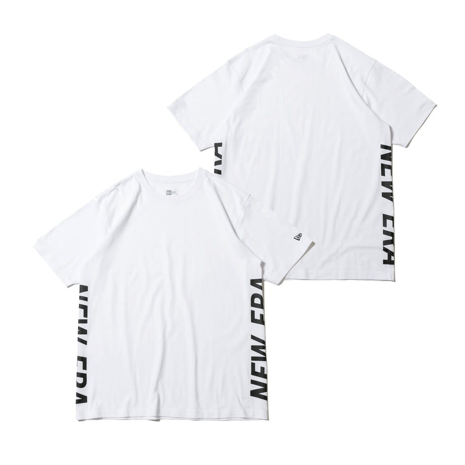 半袖 コットン Tシャツ バーチカル サイドロゴ NEW ERA ホワイト リラックスフィット
