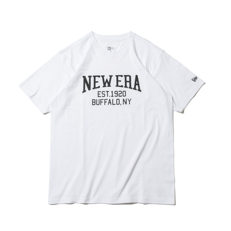 半袖 コットン Tシャツ アーチロゴ ホワイト × ブラック リラックスフィット