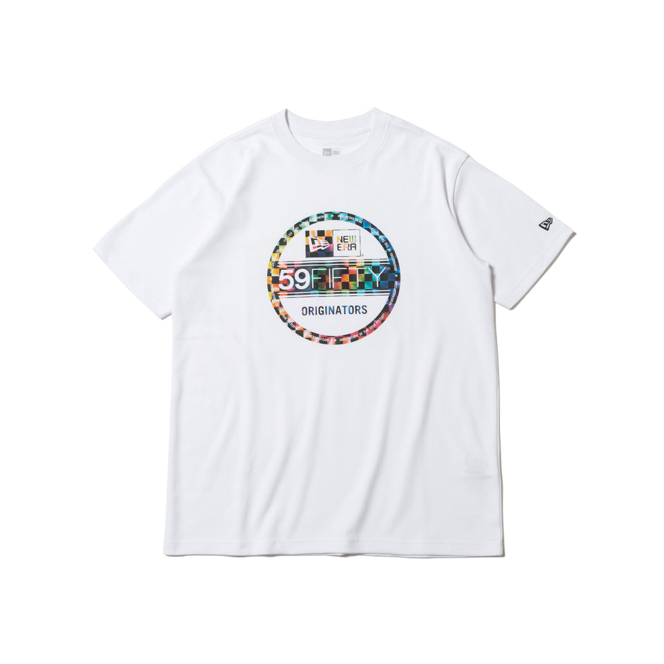 半袖 パフォーマンス Tシャツ タイダイチェッカー バイザーステッカー ホワイト