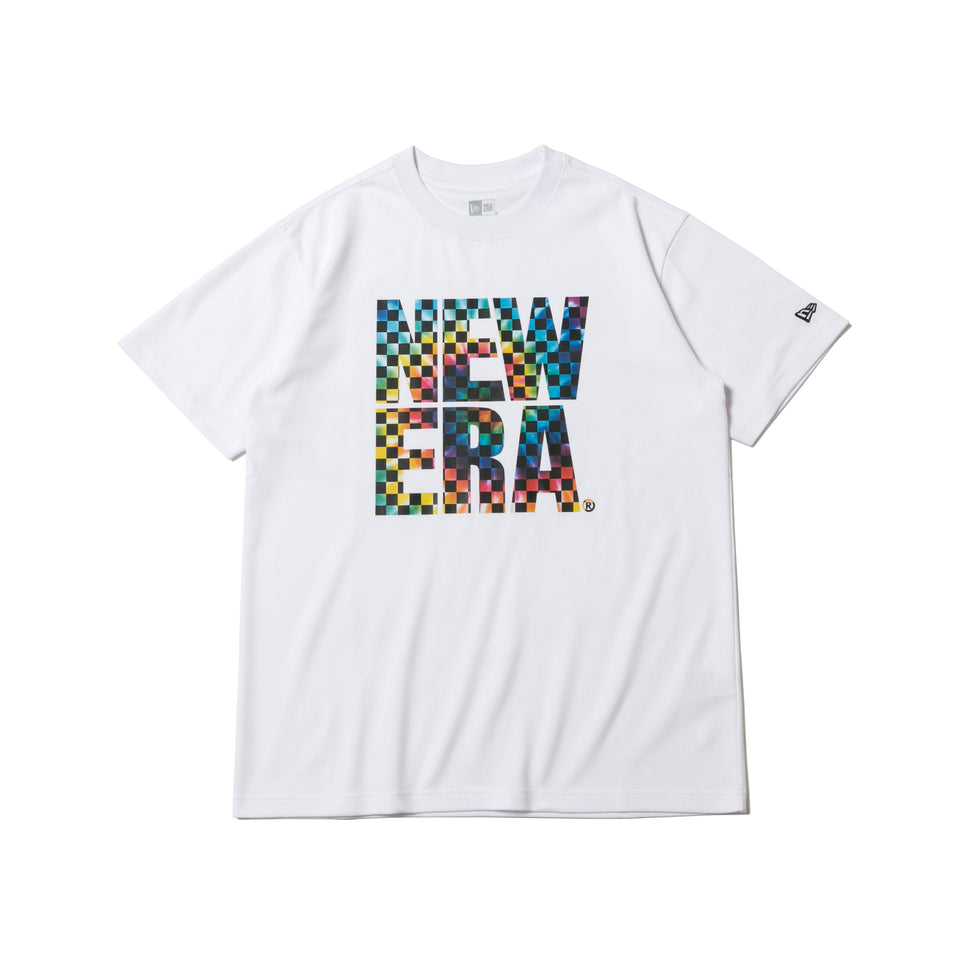 半袖 パフォーマンス Tシャツ タイダイチェッカー スクエアニューエラ ホワイト