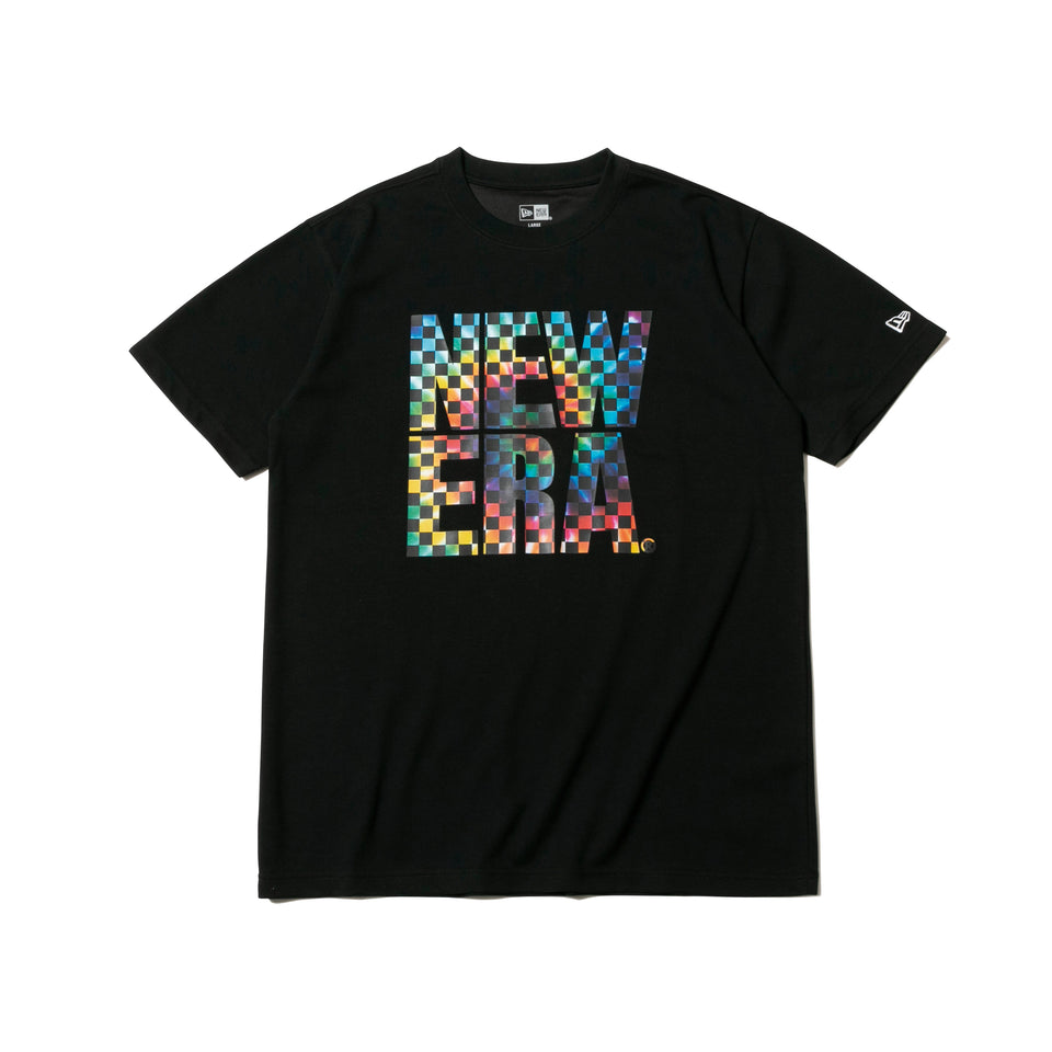 半袖 パフォーマンス Tシャツ タイダイチェッカー スクエアニューエラ ブラック