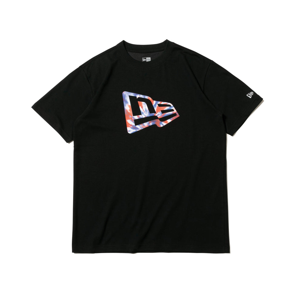 半袖 パフォーマンス Tシャツ タイダイ フラッグロゴ ブラック