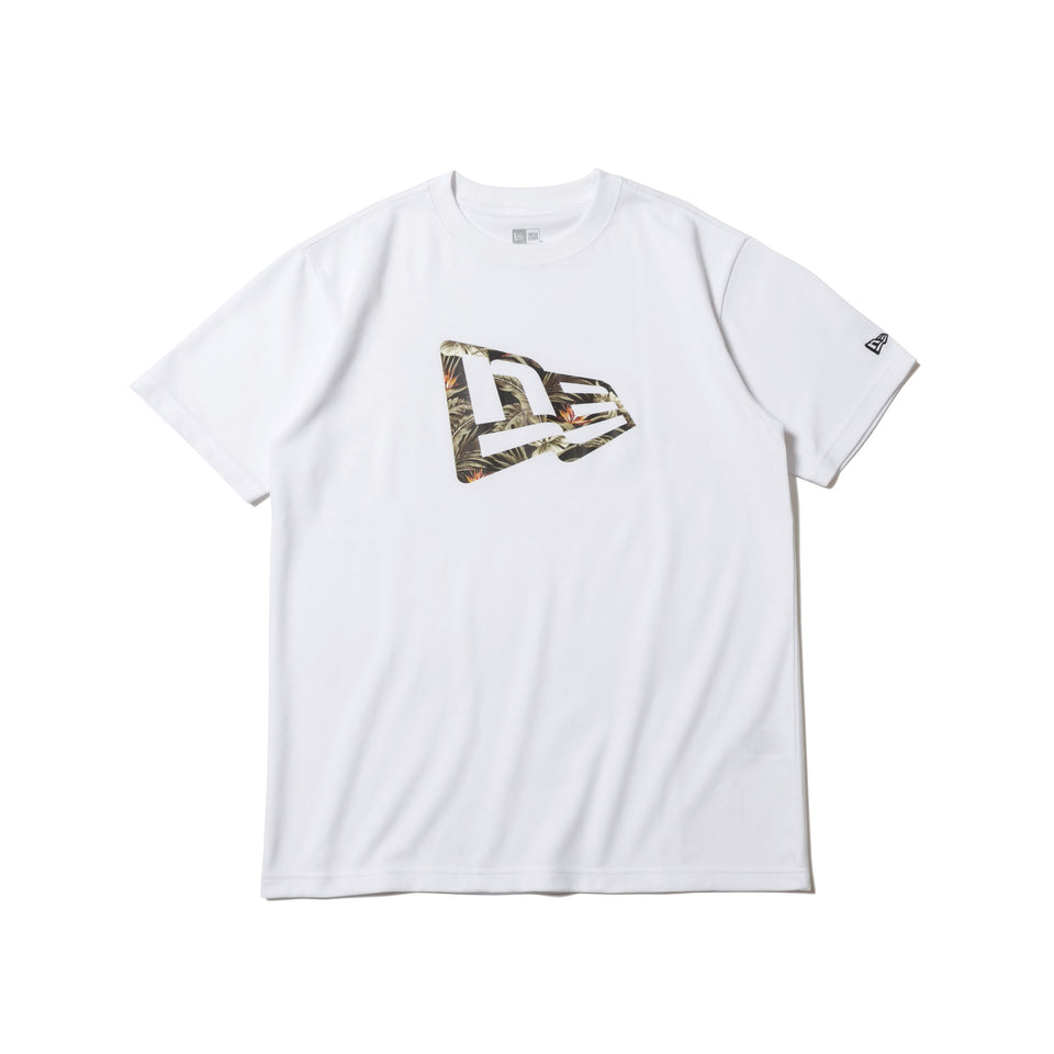 半袖 パフォーマンス Tシャツ ボタニカル フラッグロゴ ホワイト