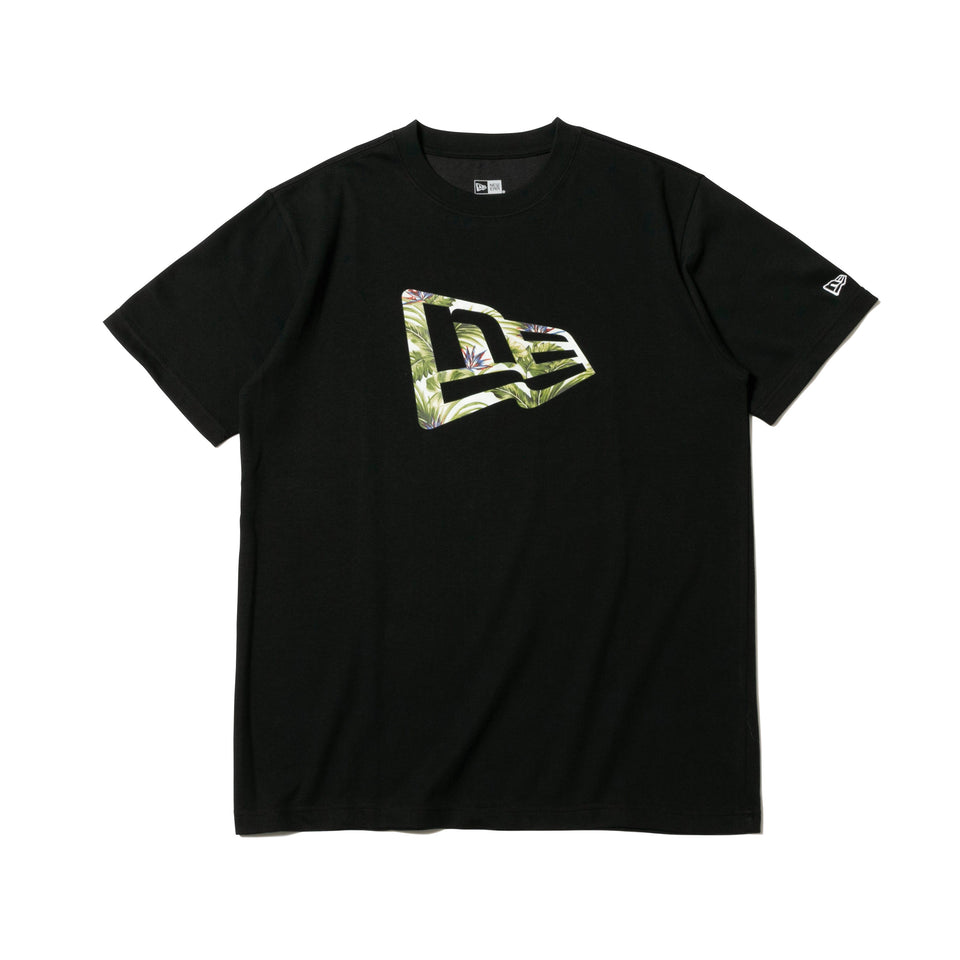 半袖 パフォーマンス Tシャツ ボタニカル フラッグロゴ ブラック