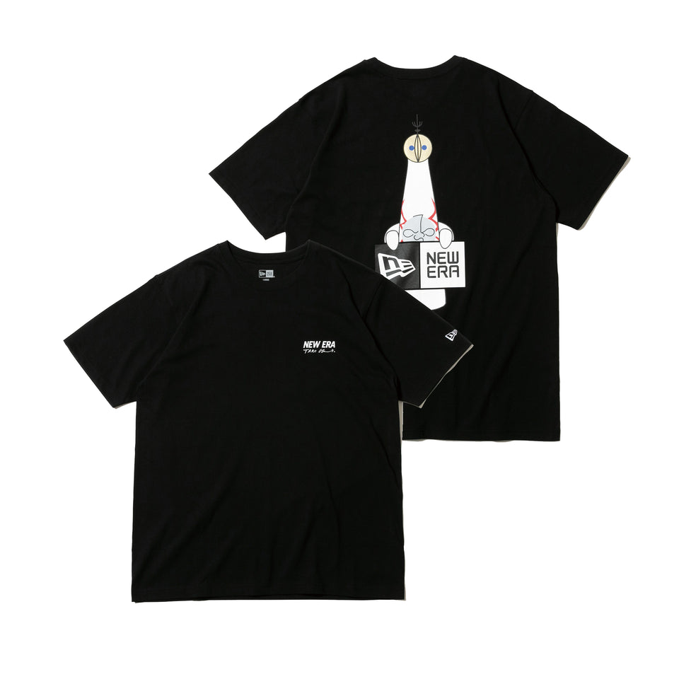 半袖 コットン Tシャツ Taro Okamoto 岡本太郎 太陽の塔 ボックスロゴ ブラック リラックスフィット