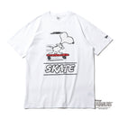 半袖 コットン Tシャツ PEANUTS ピーナッツ スヌーピー スケートボード ホワイト レギュラーフィット