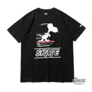 半袖 コットン Tシャツ PEANUTS ピーナッツ スヌーピー スケートボード ブラック レギュラーフィット