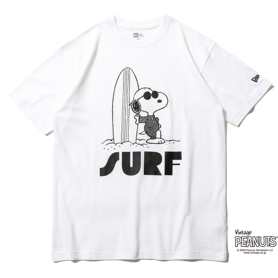 半袖 コットン Tシャツ PEANUTS ピーナッツ ジョー・クール サーフ ホワイト レギュラーフィット