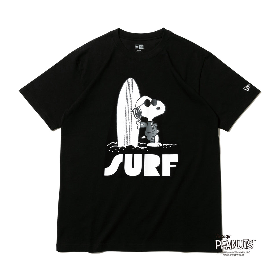 半袖 コットン Tシャツ PEANUTS ピーナッツ ジョー・クール サーフ ブラック レギュラーフィット
