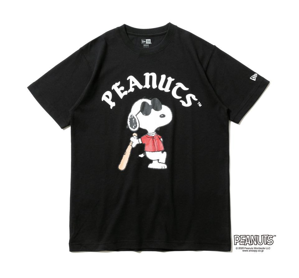半袖 コットン Tシャツ PEANUTS ピーナッツ ジョー・クール ブラック レギュラーフィット