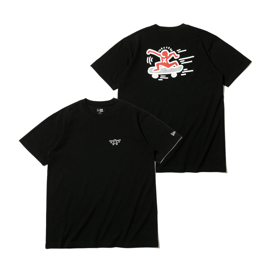 半袖 コットン Tシャツ Keith Haring キース・へリング スケートボード ブラック レギュラーフィット