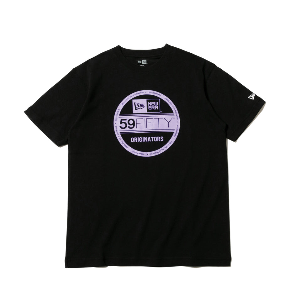 半袖 コットン Tシャツ バイザーステッカー ブラック × ライトパープル レギュラーフィット