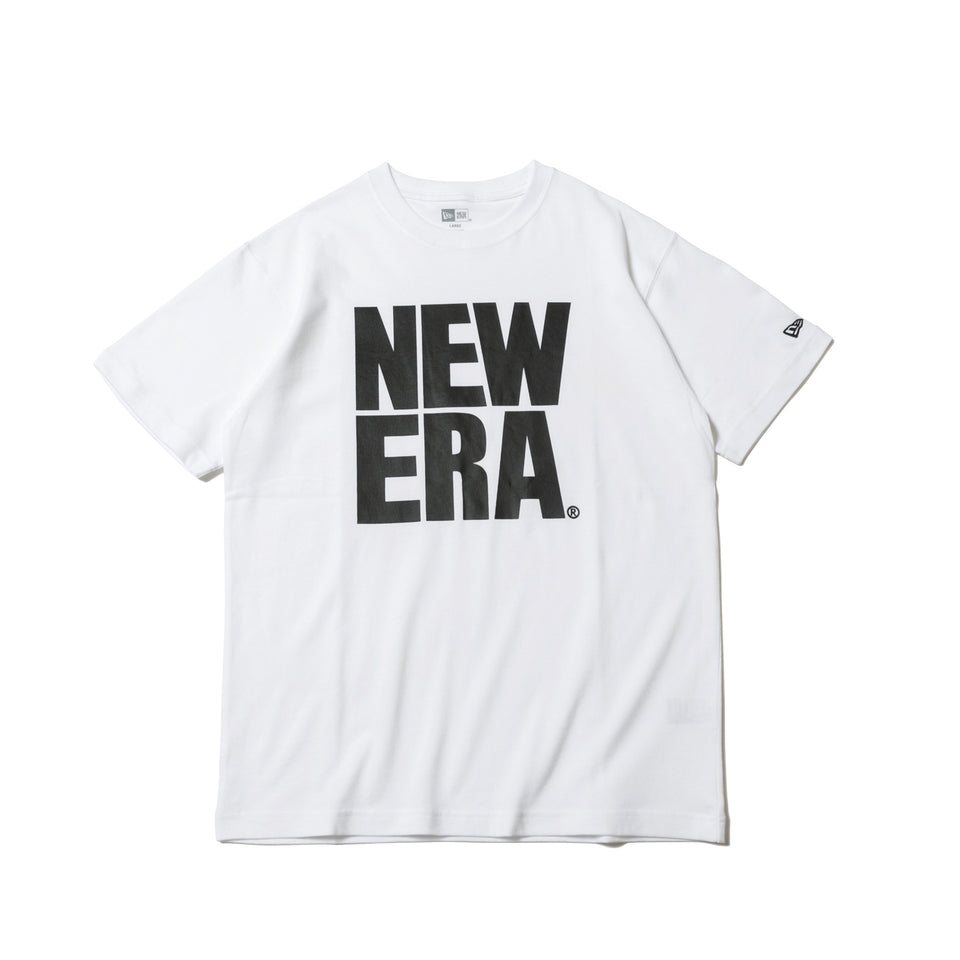 半袖 コットン Tシャツ スクエアニューエラ ホワイト × ブラック レギュラーフィット