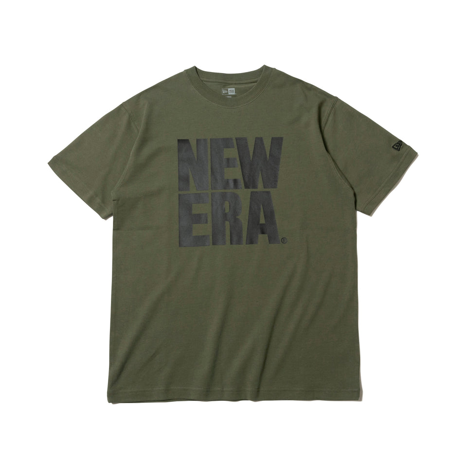 半袖 コットン Tシャツ スクエアニューエラ オリーブ × ブラック レギュラーフィット