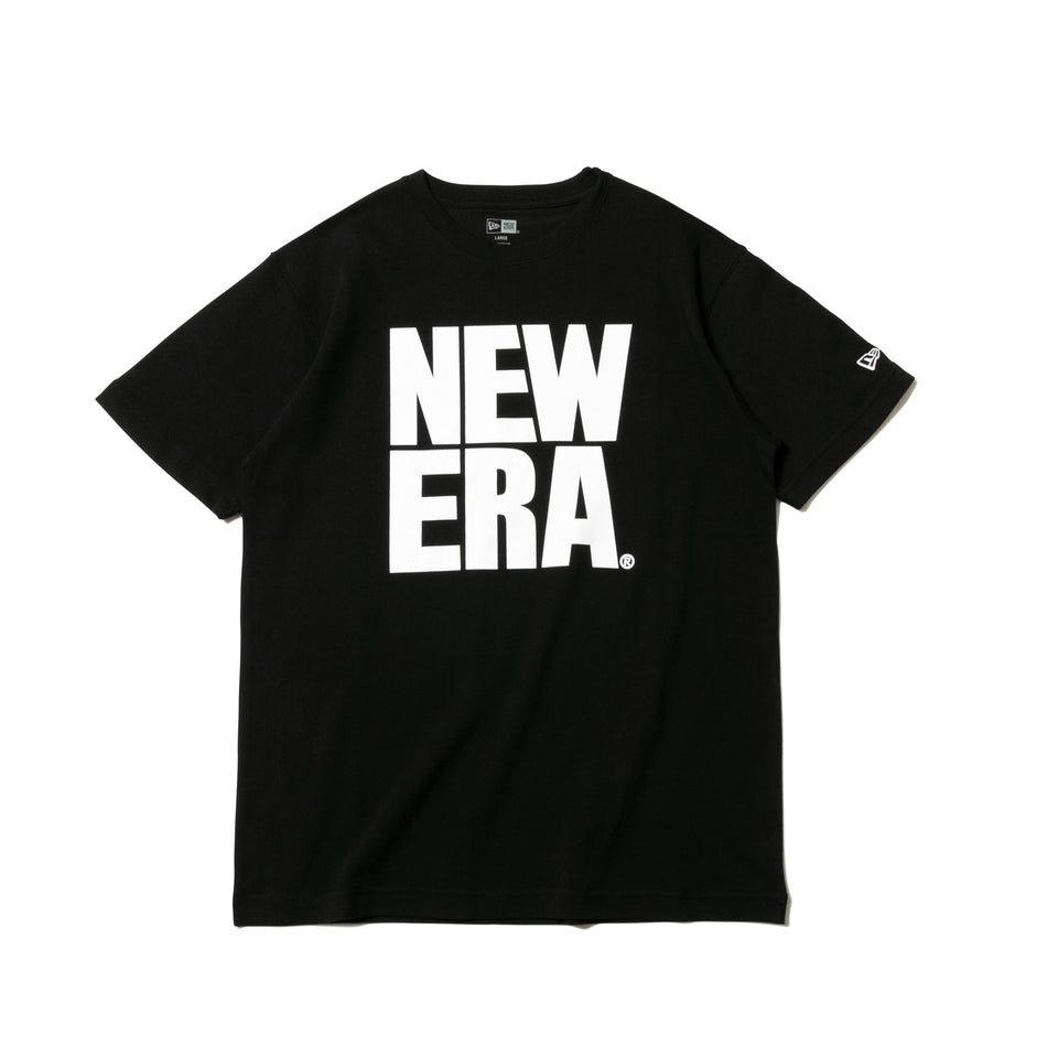 半袖 コットン Tシャツ スクエアニューエラ ブラック × ホワイト レギュラーフィット