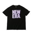 半袖 コットン Tシャツ スクエアニューエラ ブラック × ライトパープル レギュラーフィット