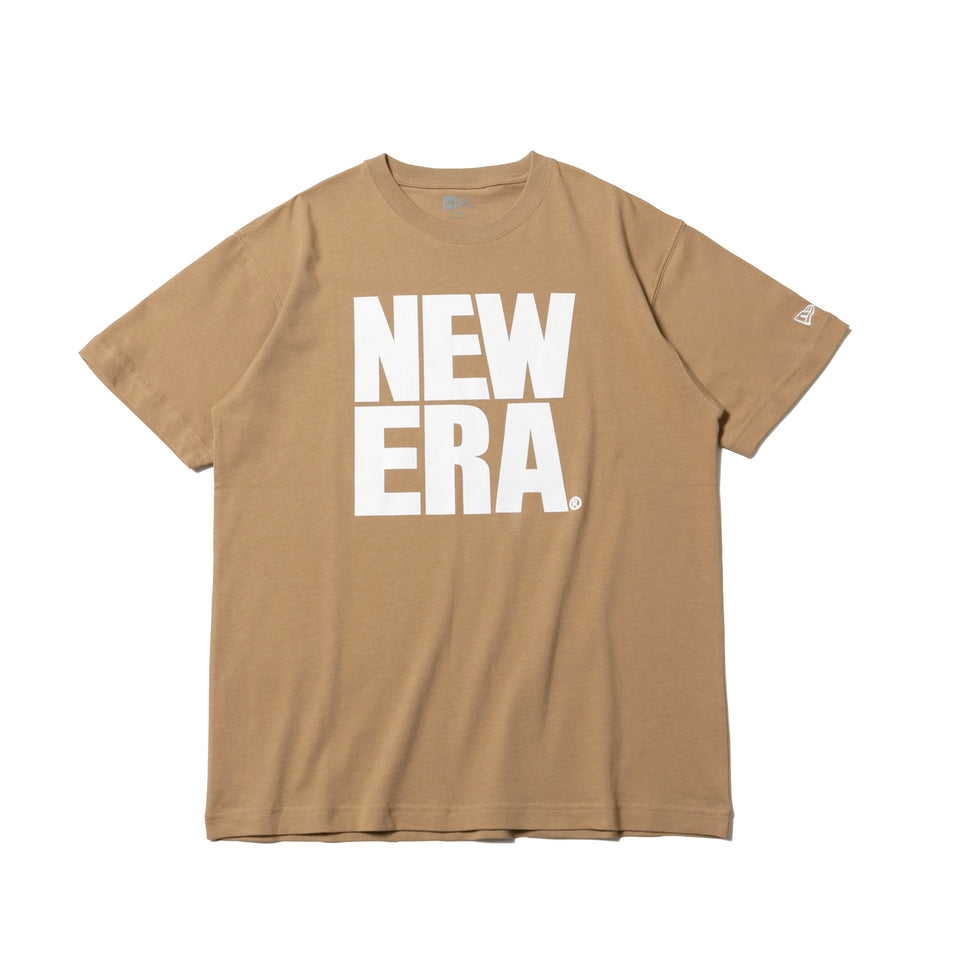 半袖 コットン Tシャツ スクエアニューエラ ベージュ × ホワイト レギュラーフィット