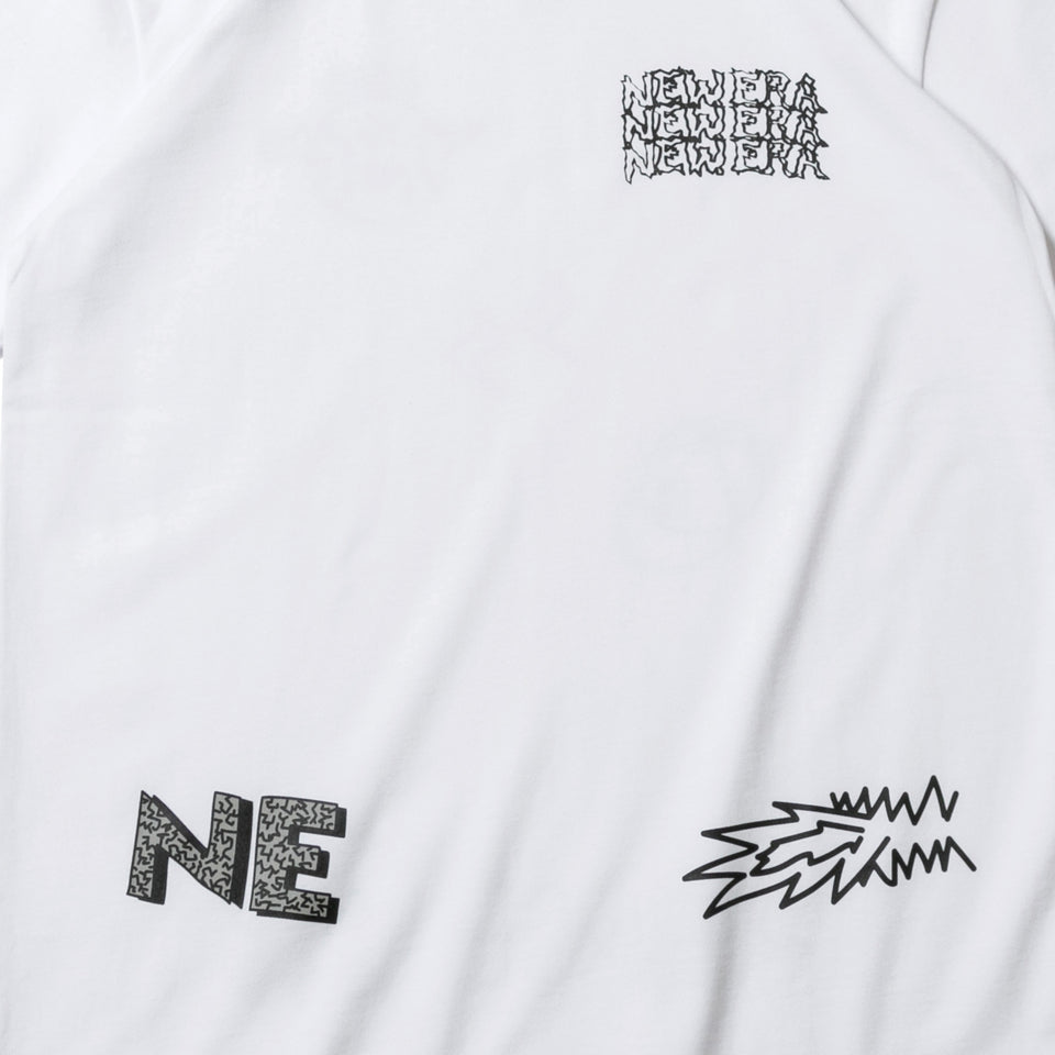 半袖 コットン Tシャツ オールオーバー マルチロゴ ホワイト レギュラーフィット | NEW ERA ニューエラ公式オンラインストア