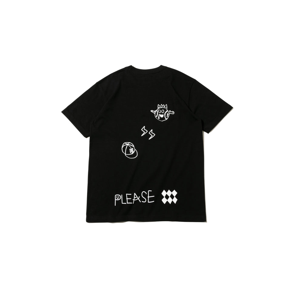半袖 コットン Tシャツ オールオーバー マルチロゴ ブラック レギュラーフィット | NEW ERA ニューエラ公式オンラインストア