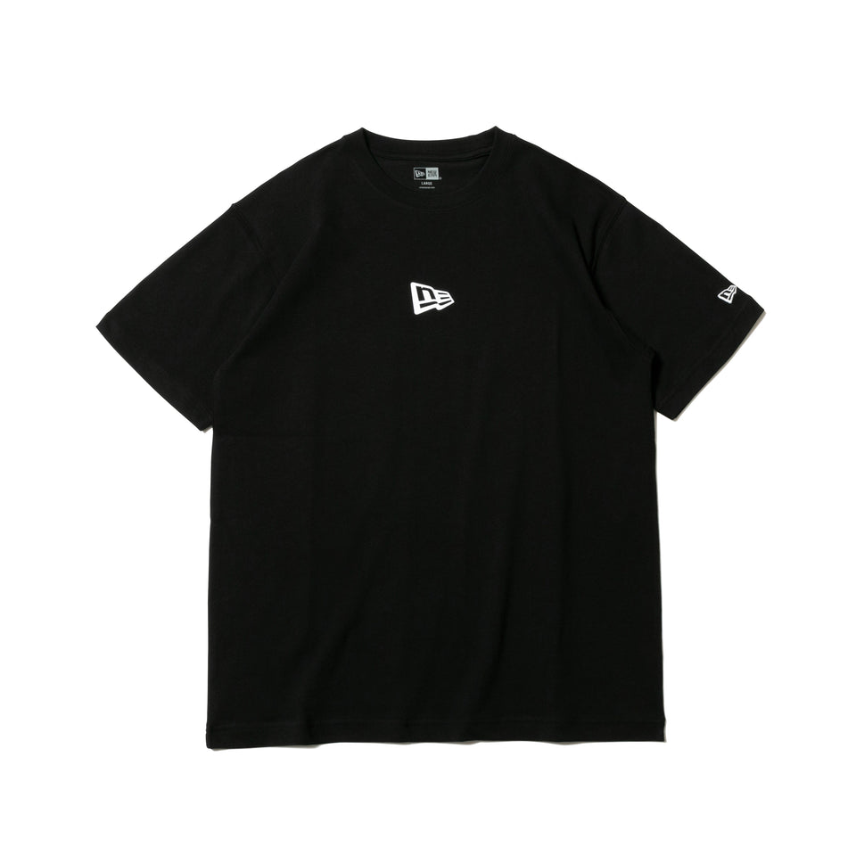 半袖 コットン Tシャツ フラッグロゴミニ ブラック × ホワイト レギュラーフィット