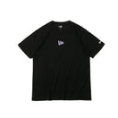 半袖 コットン Tシャツ フラッグロゴミニ ブラック × ライトパープル レギュラーフィット