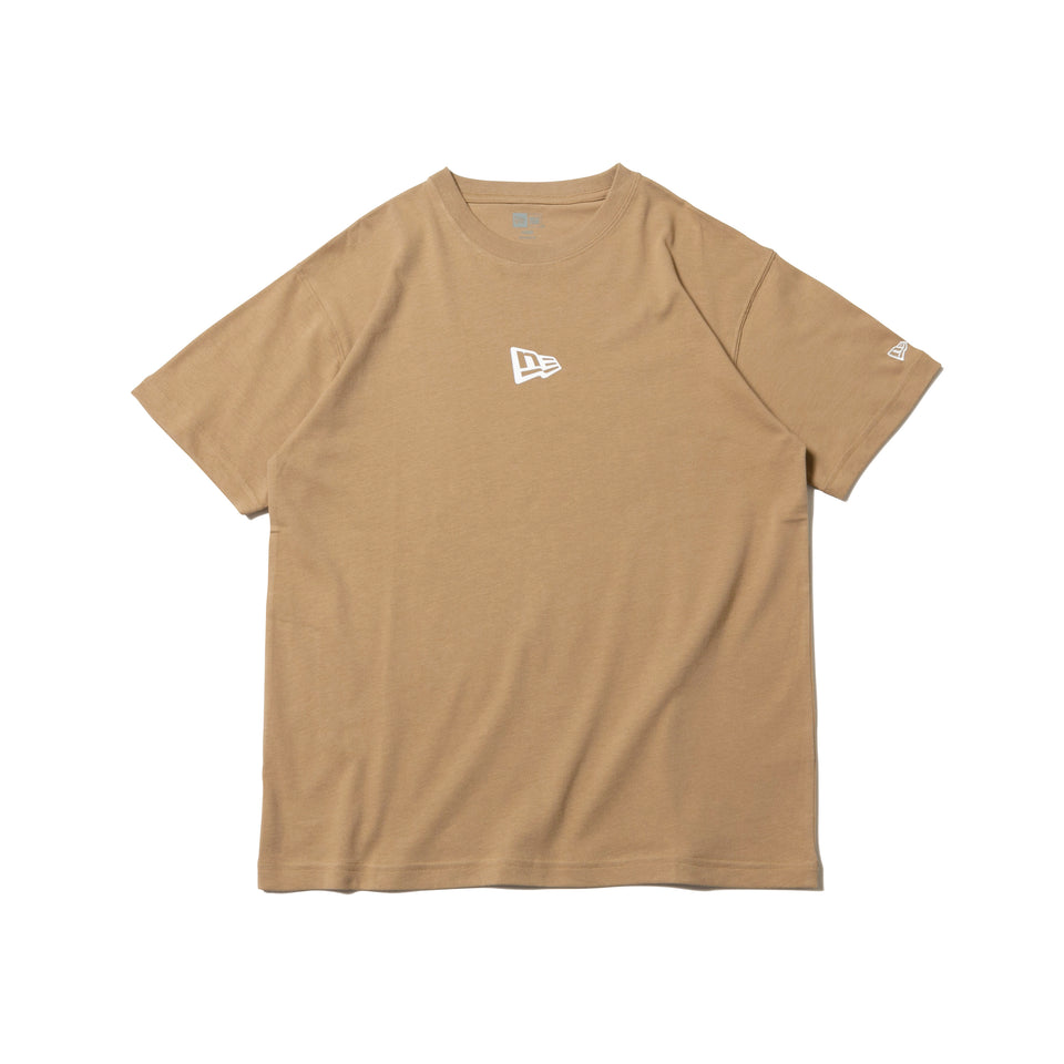 半袖 コットン Tシャツ フラッグロゴミニ ベージュ × ホワイト レギュラーフィット